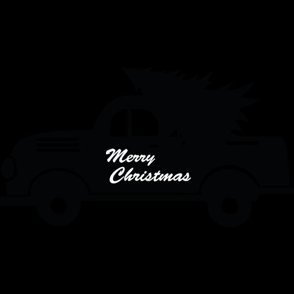 Merry Xmas Truck Silhouette (0728) Thumbnail