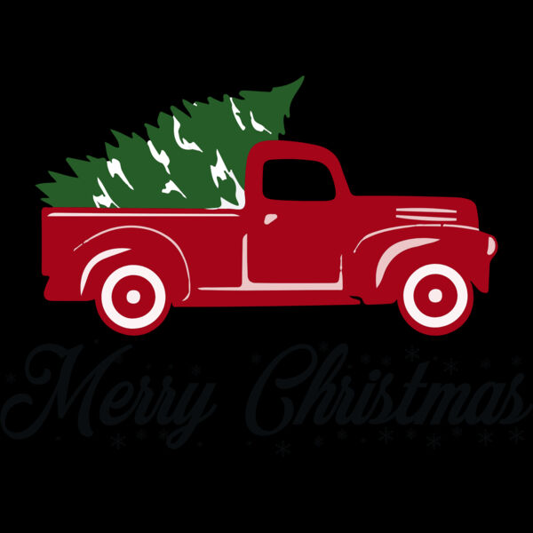 Merry Christmas Retro Truck (0727) Thumbnail
