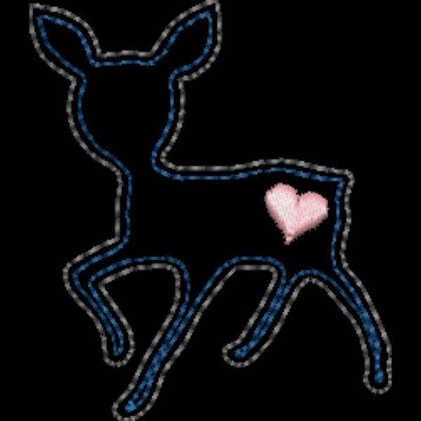 Fawn with Heart Line Art (0324) Thumbnail