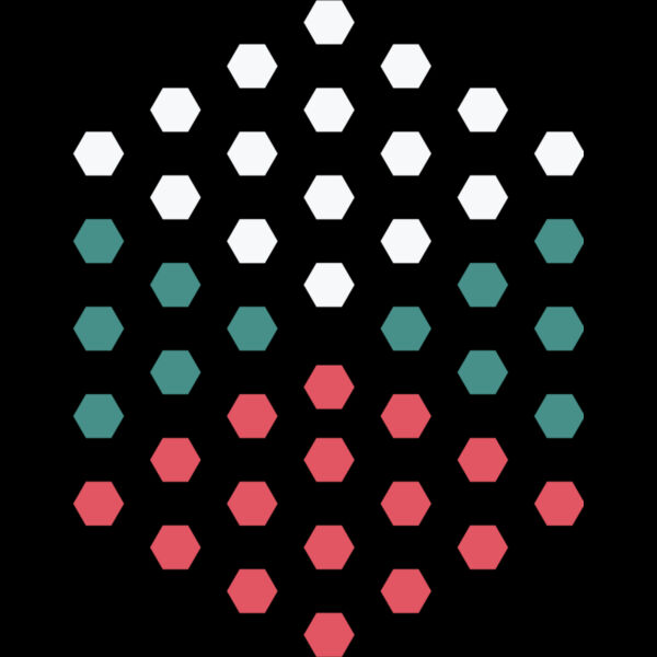 Hexagon With White  Green   Red Dot Thumbnail