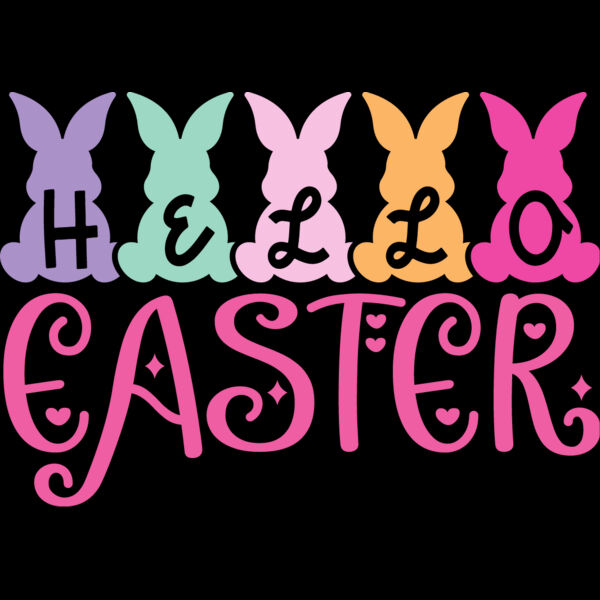 Hello Easter Text with Bunny Thumbnail