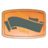 Faux Leather Engravable Patch - Curved Rectangle Thumbnail