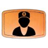 Faux Leather Engravable Patch - Curved Rectangle Thumbnail