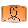 Faux Leather Engravable Patch - Curved Rectangle Thumbnail