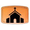 Faux Leather Engravable Patch - Curved Rectangle Thumbnail