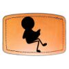 Faux Leather Engravable Patch - Curved Rectangle Thumbnail