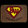 Faux Leather Engravable Patch - Round-Corner Rectangular Thumbnail