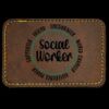 Faux Leather Engravable Patch - Round-Corner Rectangular Thumbnail