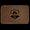 Faux Leather Engravable Patch - Round-Corner Rectangular Thumbnail