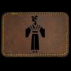 Faux Leather Engravable Patch - Round-Corner Rectangular Thumbnail