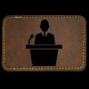 Faux Leather Engravable Patch - Round-Corner Rectangular Thumbnail