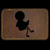Faux Leather Engravable Patch - Round-Corner Rectangular Thumbnail
